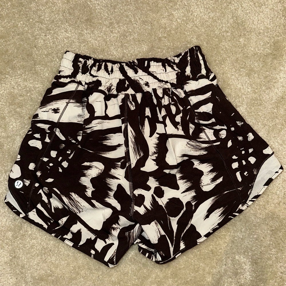 Lululemon Athletica Brown and White High Waist Shorts